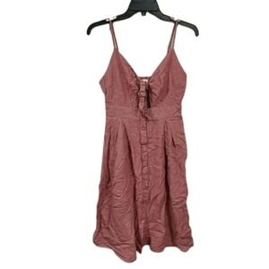 Gilli Picnic Women's Red White Checkered Dress With Front Tie SMALL